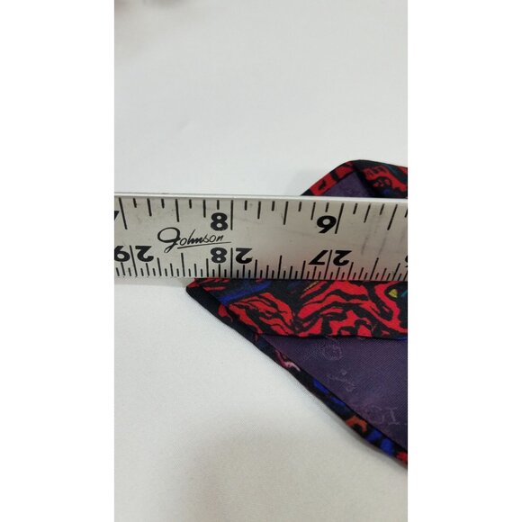 J. Garcia Mens Necktie Abstract Red Blue Silk Tie Hand Sewn In USA - Picture 8 of 8